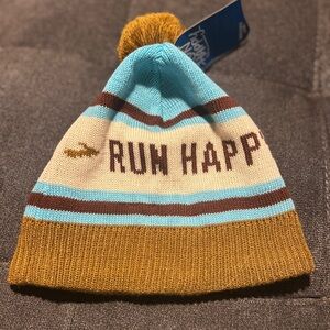 NWT Brooks Heritage Pom Beanie Run Happy Vivid Teal Unisex OSFA